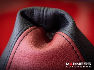 FIAT 500 Gear Shift Boot - Maroon and Black Leather